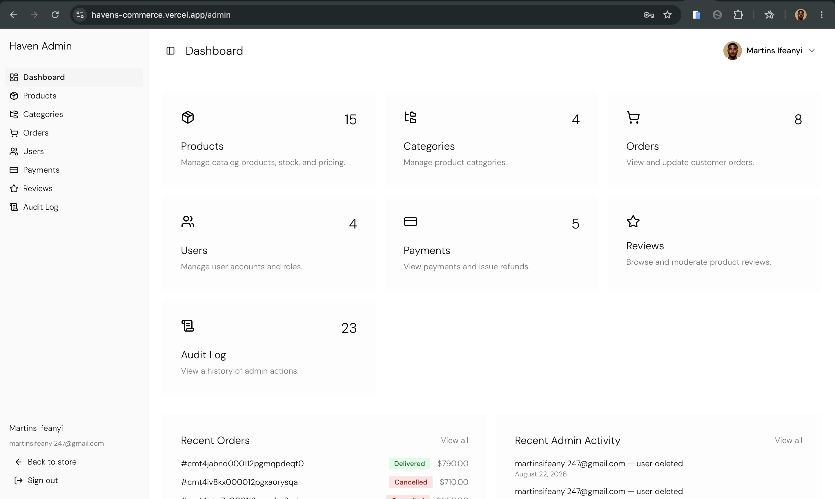 Havens Commerce screenshot 2